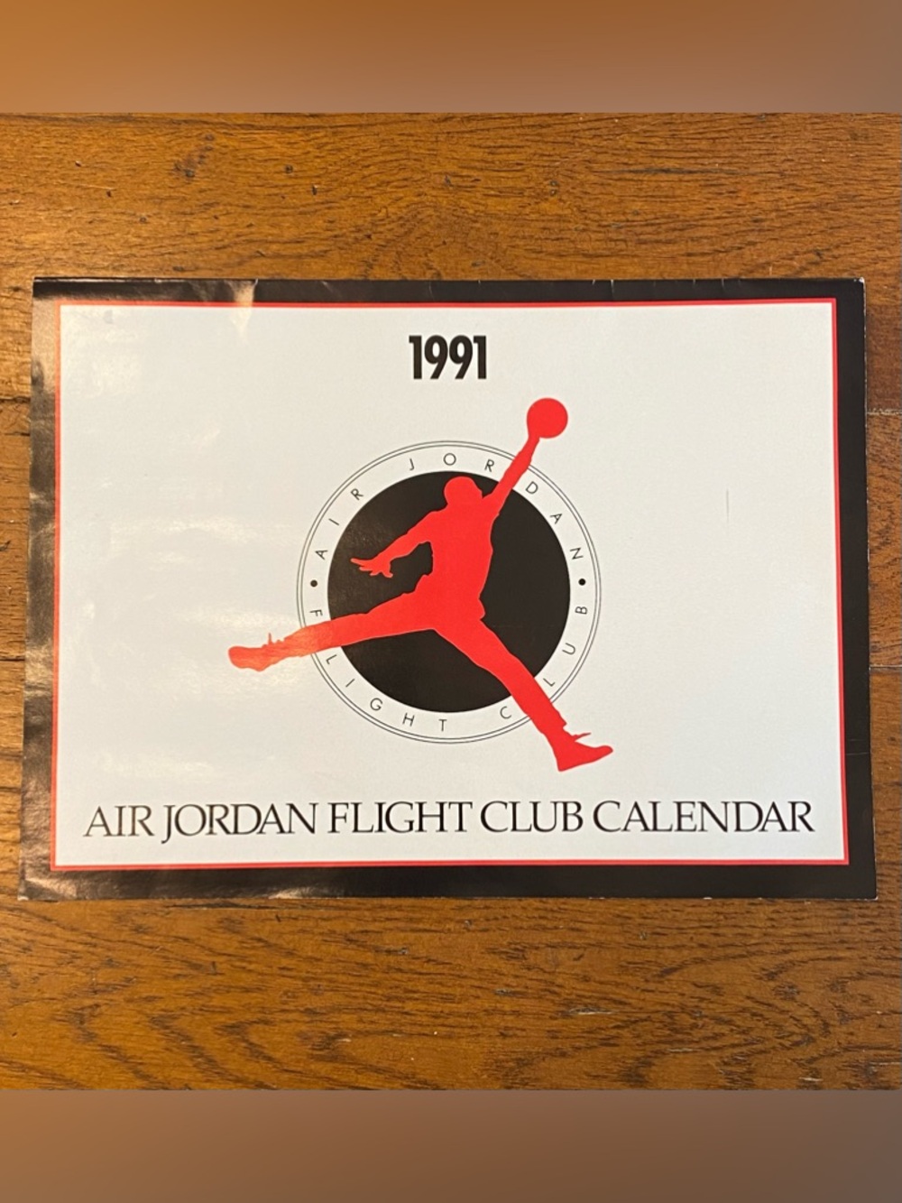 VTG 1991 Air Michael Jordan Flight Club Calendar Red Jumpman Logo NBA Basketball